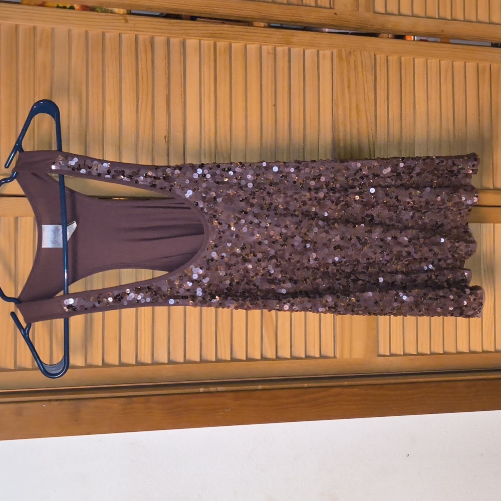 Gudi Brand Sequined Mauve Long Fancy Tank-Medium-NWOT